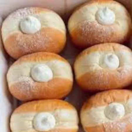 Dozen of milky donuts